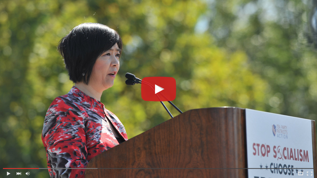 Jennifer Zeng at #StopSocialismChooseFreedom Rally